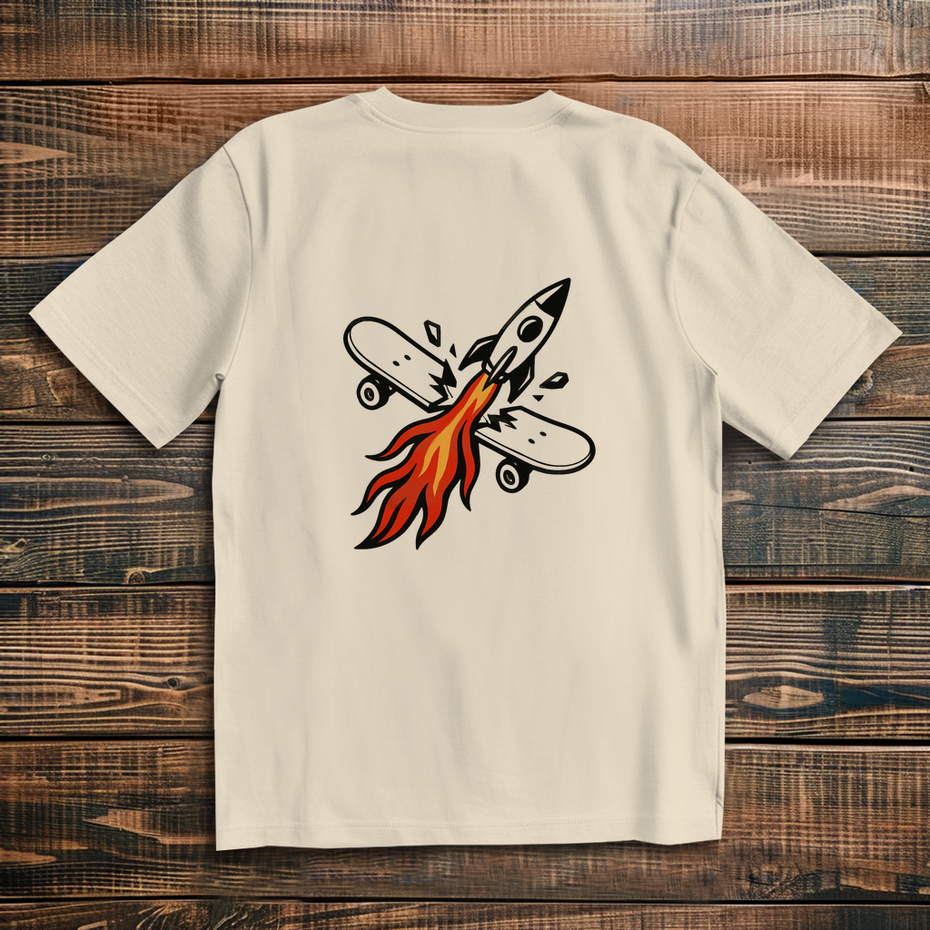 Oversized T-Shirt Skateboard Rocket