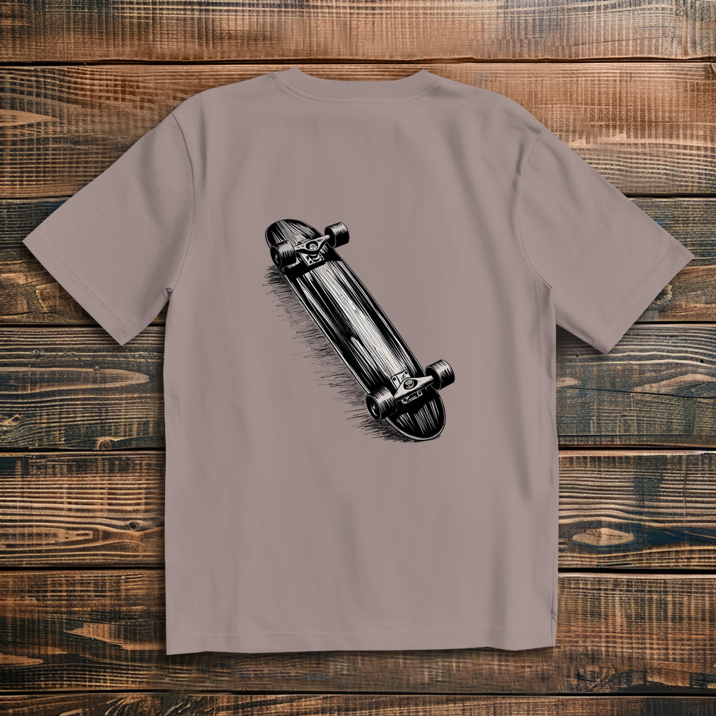 Oversize T-Shirt Skateboard Sketch 3D