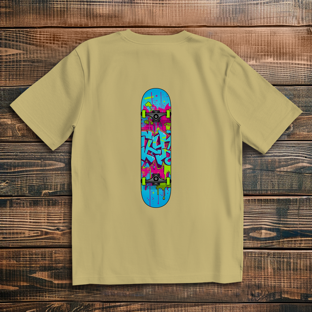 Oversize T-Shirt Skateboard Neon Graffiti 1