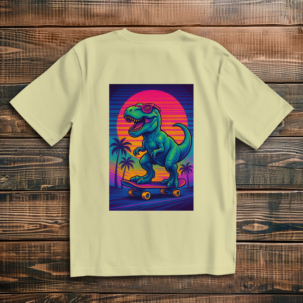 Oversize T-Shirt Skateboard T-Rex 80s