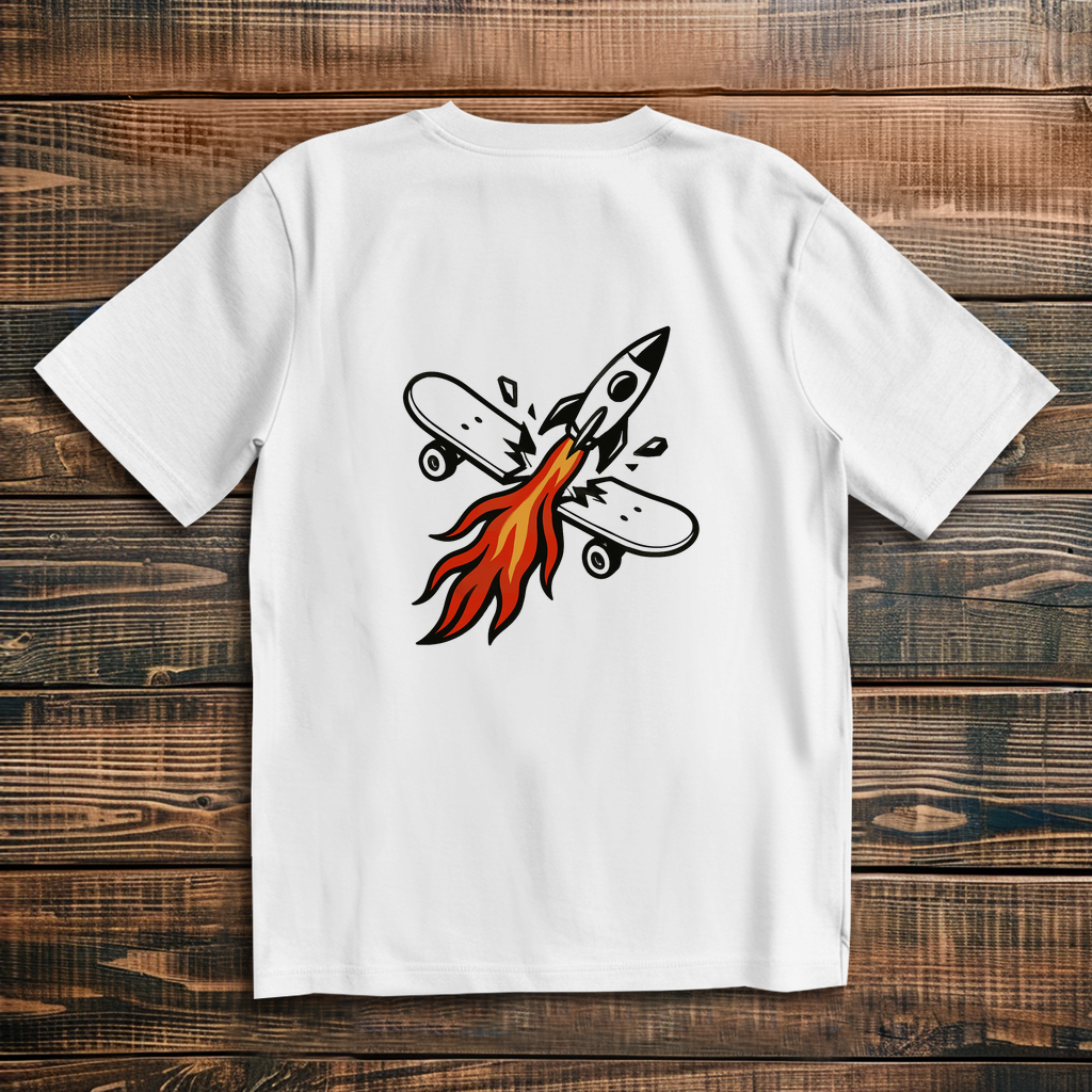 Oversized T-Shirt Skateboard Rocket