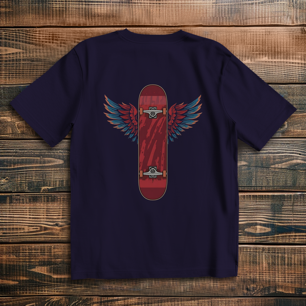 Oversized T-Shirt Skateboard Wings