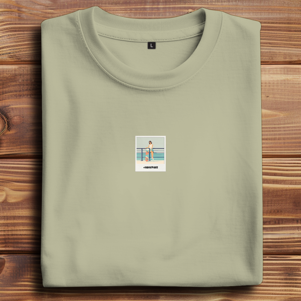 Oversize T-Shirt Skateboard Woman Beach Polaroid