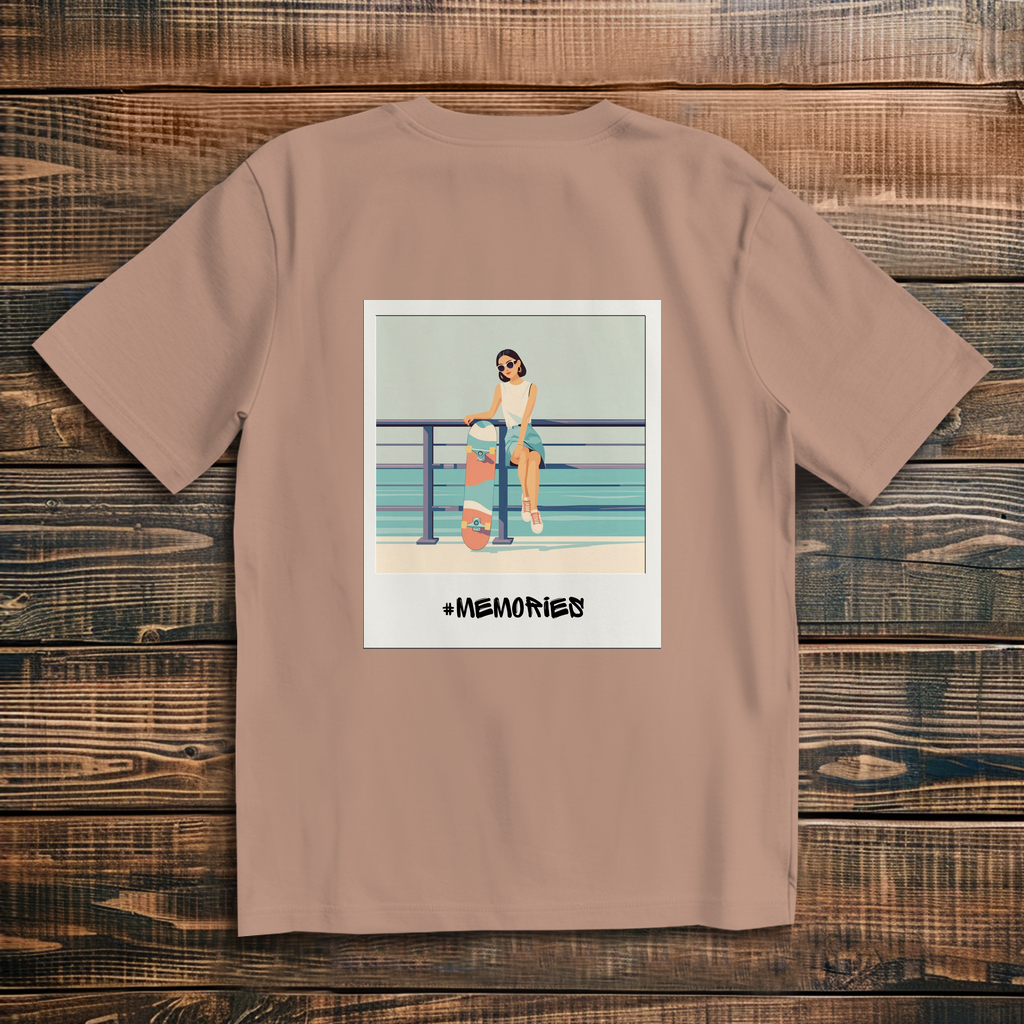 Oversize T-Shirt Skateboard Woman Beach Polaroid