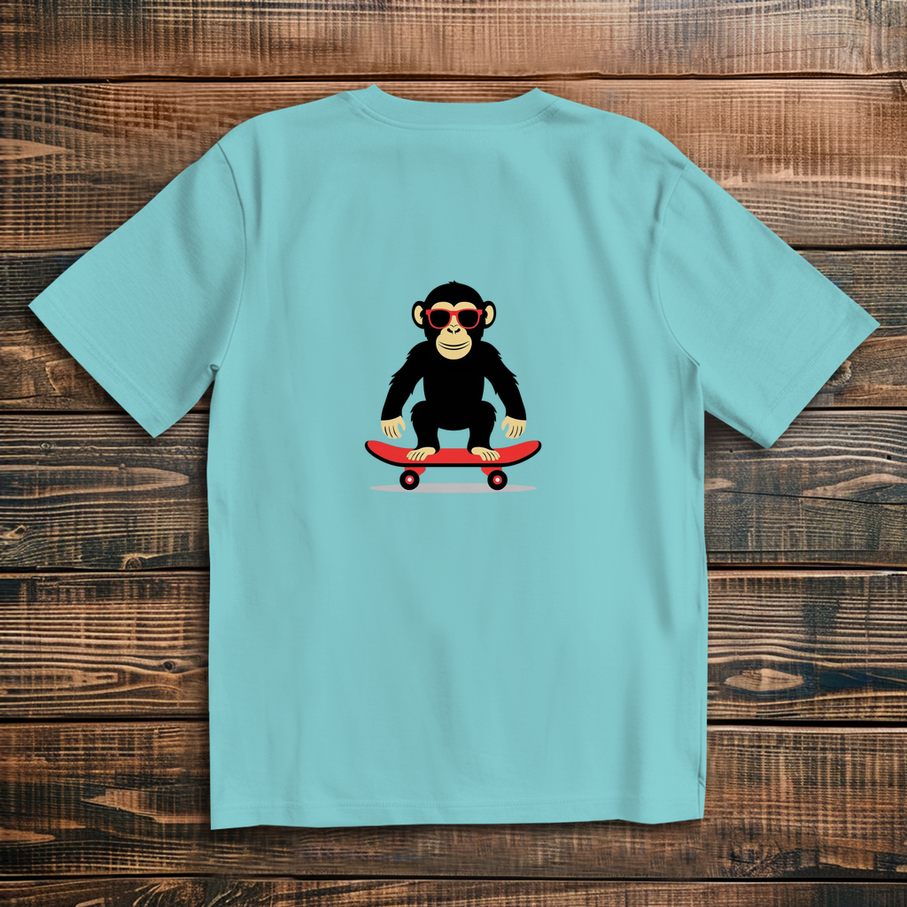 Oversized T-Shirt Skateboard Monkey