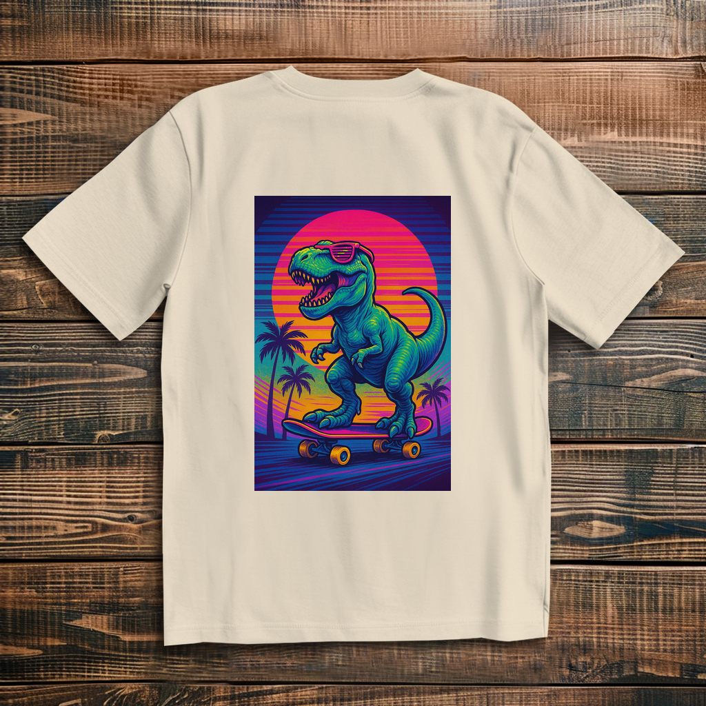 Oversize T-Shirt Skateboard T-Rex 80s