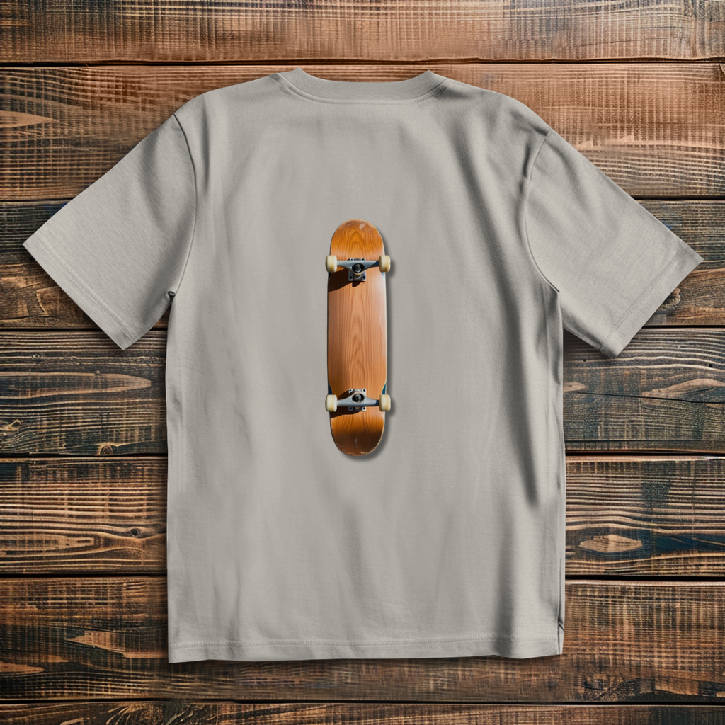 Oversize T-Shirt Skateboard Lying Wood
