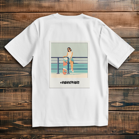 Oversize T-Shirt Skateboard Woman Beach Polaroid