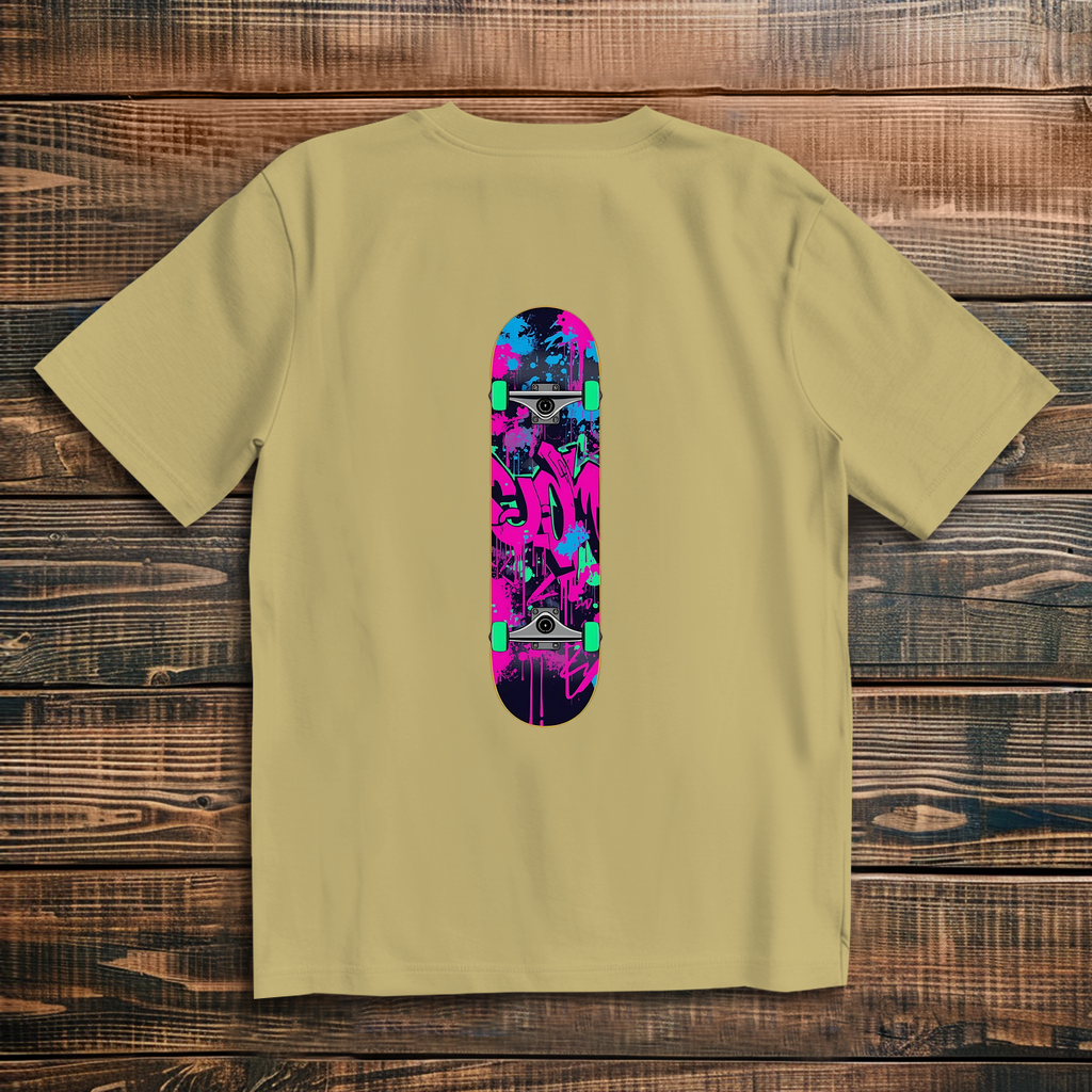 Oversize T-Shirt Skateboard Neon Graffiti 3