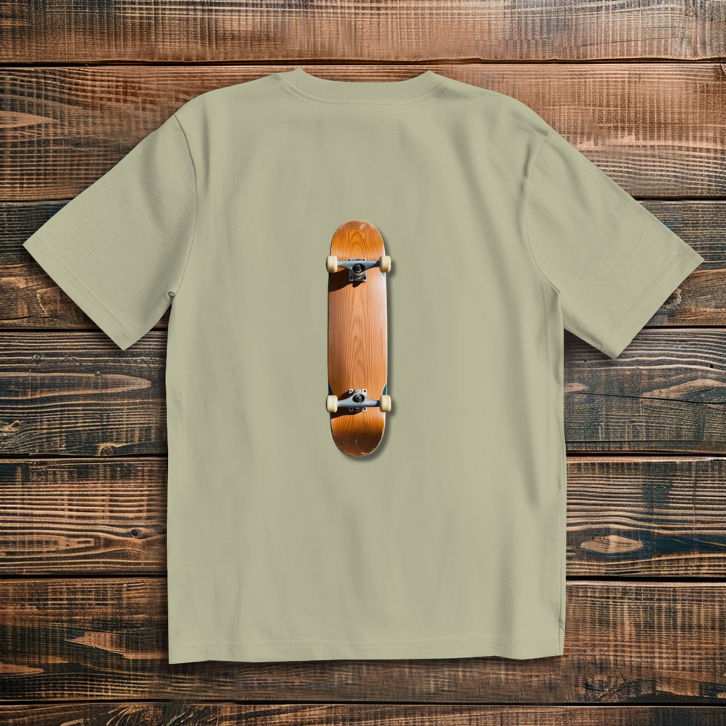 Oversize T-Shirt Skateboard Lying Wood