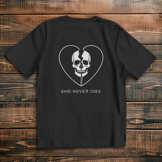 Oversize T-Shirt Emo Never Dies 3 white