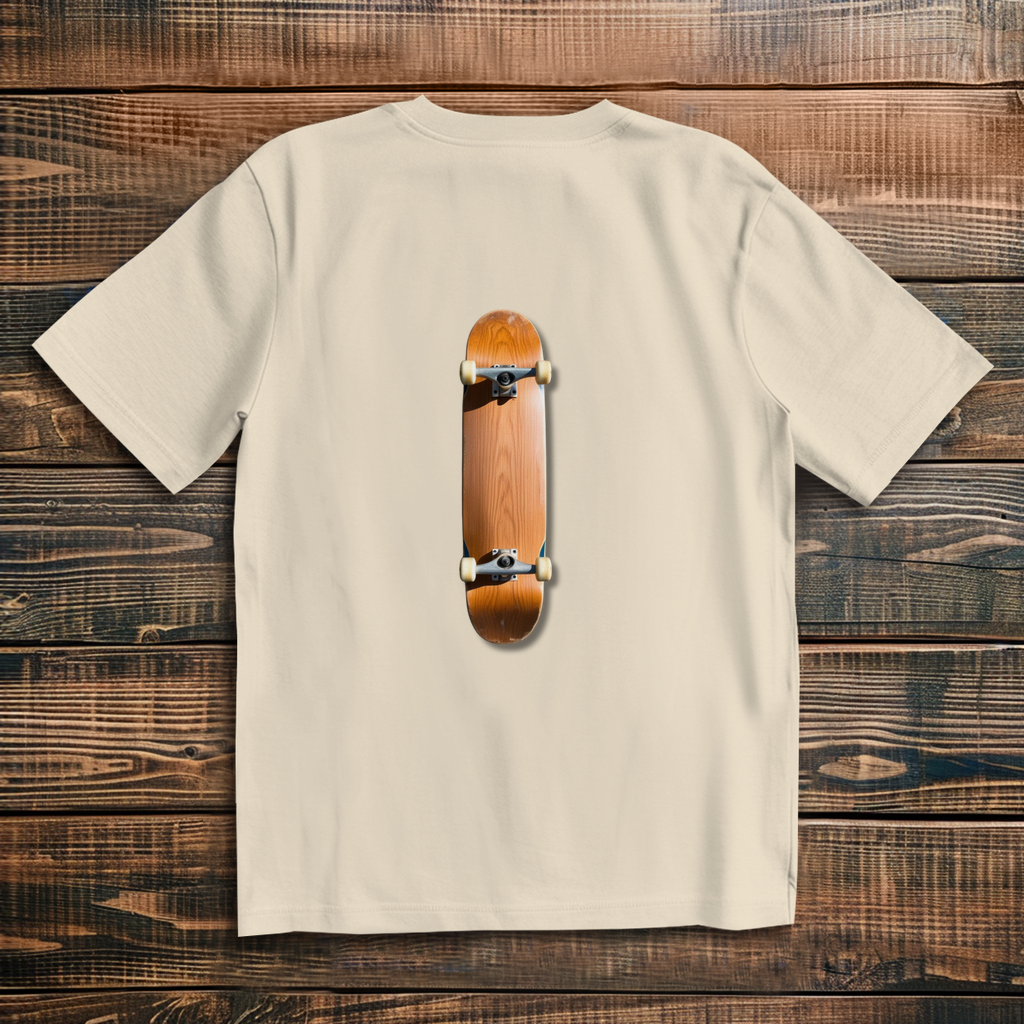 Oversize T-Shirt Skateboard Lying Wood