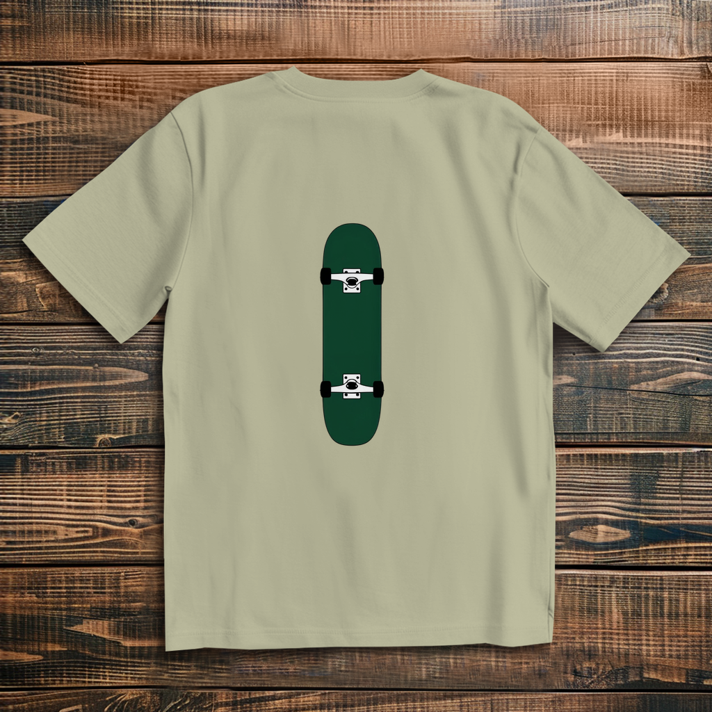 Oversize t-shirt skateboard green