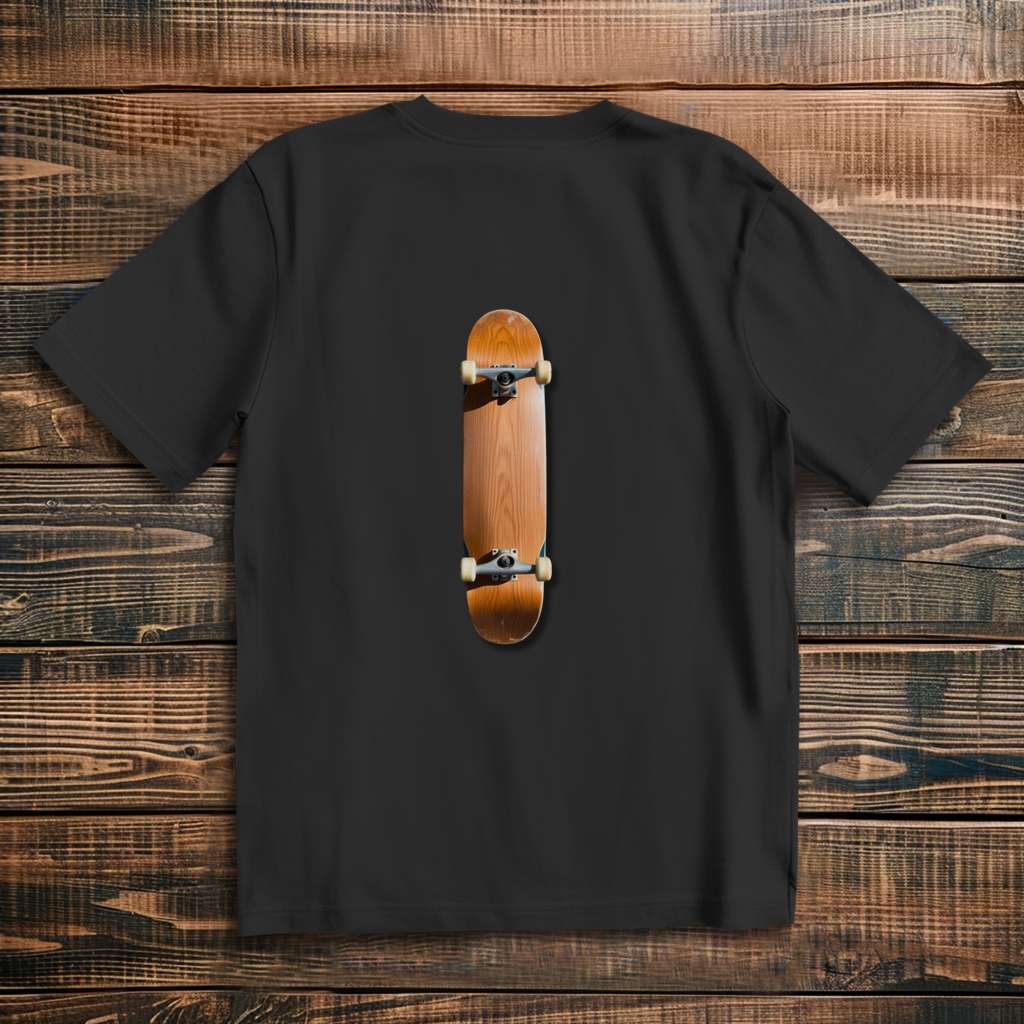 Oversize T-Shirt Skateboard Lying Wood