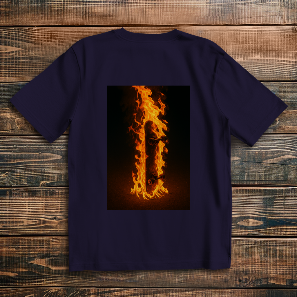 Oversized T-Shirt Skateboard On Fire