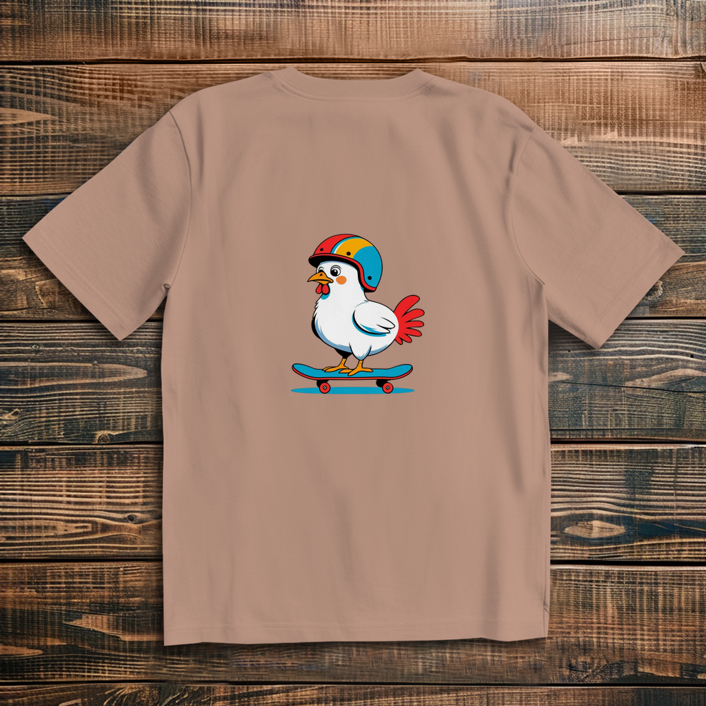 Oversized T-Shirt Skateboard Chicken