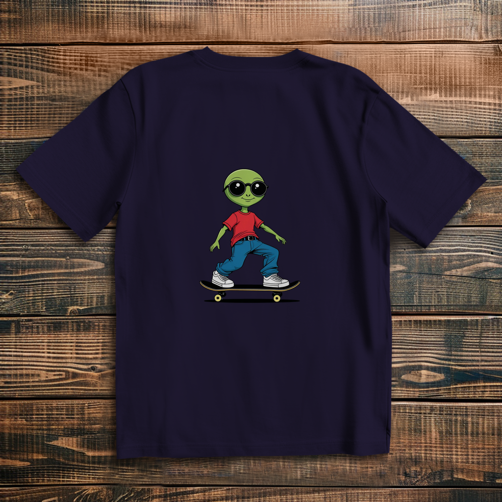 Oversized T-Shirt Skateboard Alien