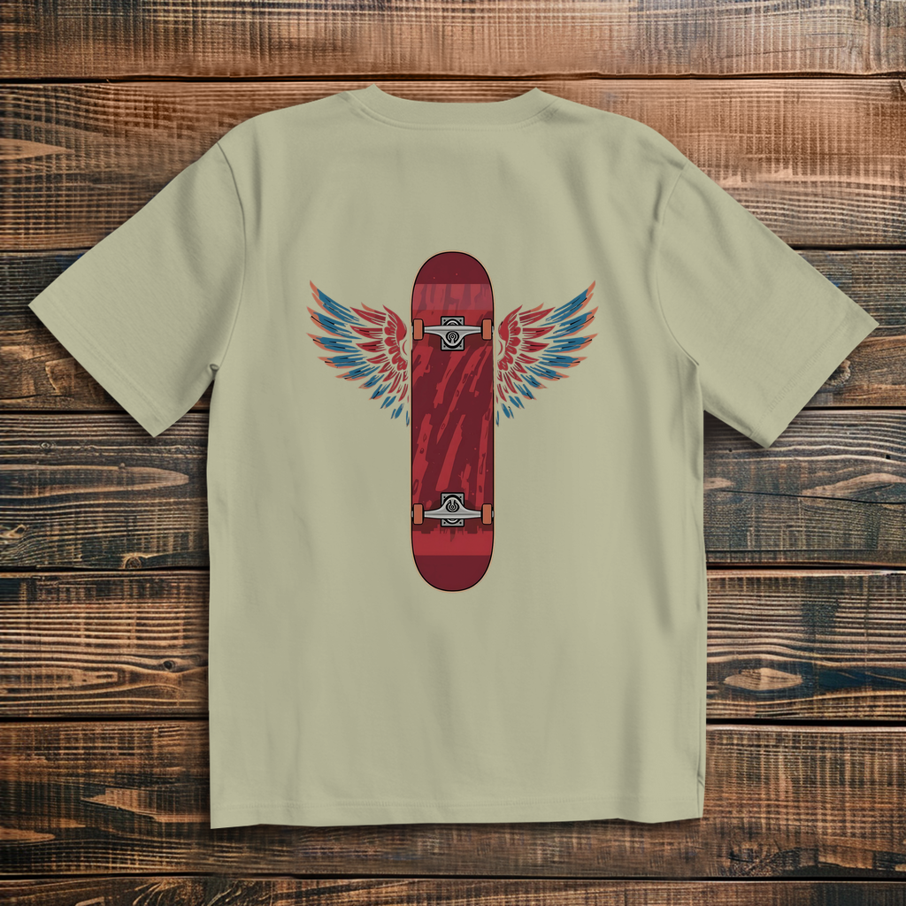 Oversized T-Shirt Skateboard Wings