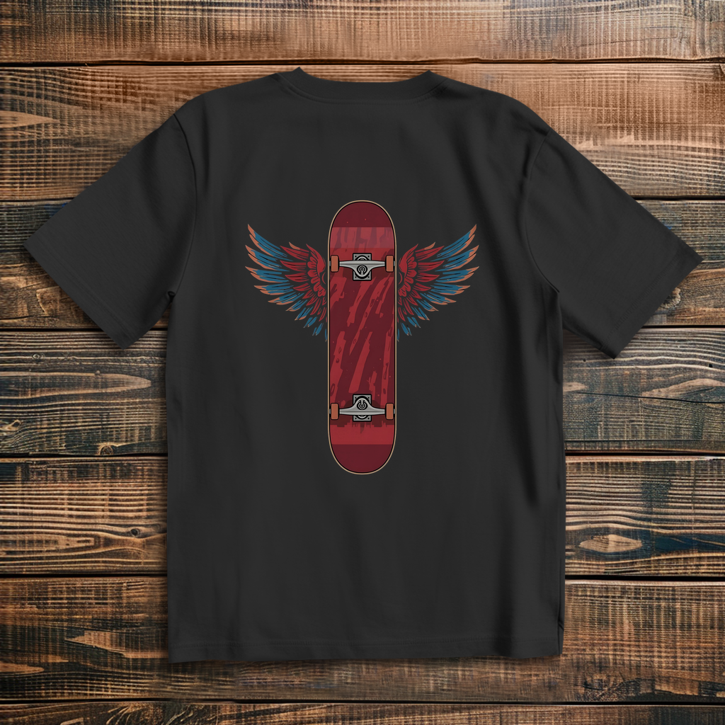 Oversized T-Shirt Skateboard Wings