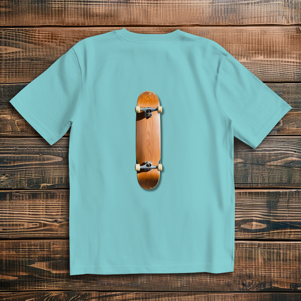 Oversize T-Shirt Skateboard Lying Wood