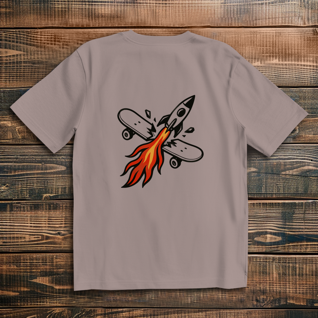 Oversized T-Shirt Skateboard Rocket
