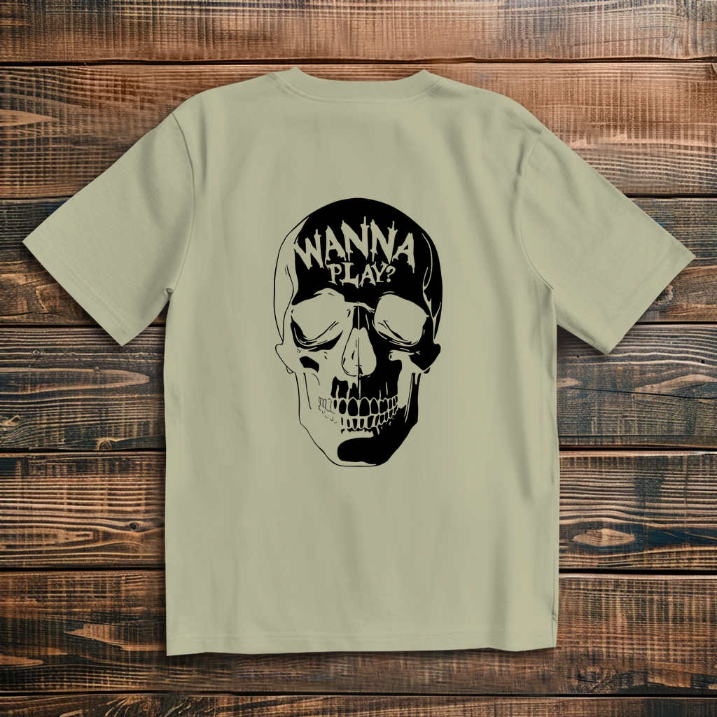 Oversized T-Shirt Skull Wanna Play black