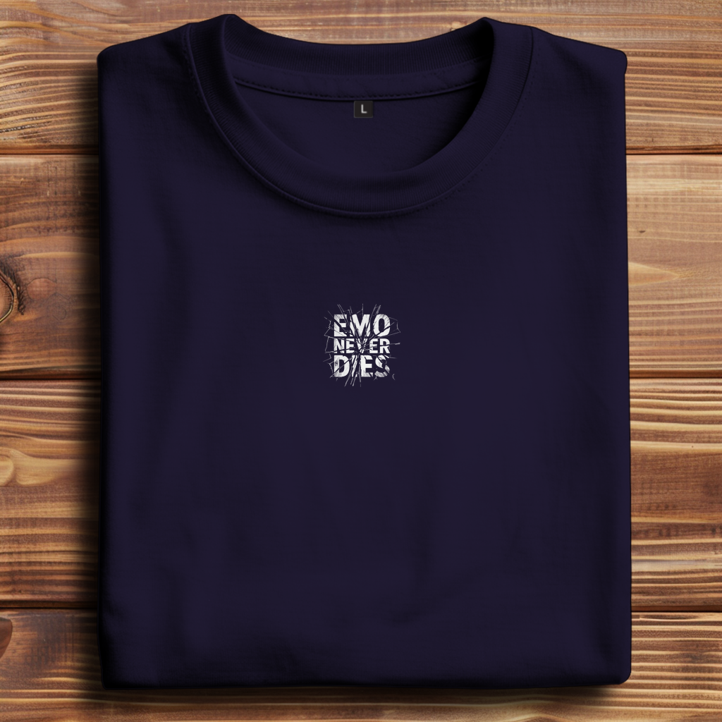 Oversize T-Shirt Emo Never Dies 7 white