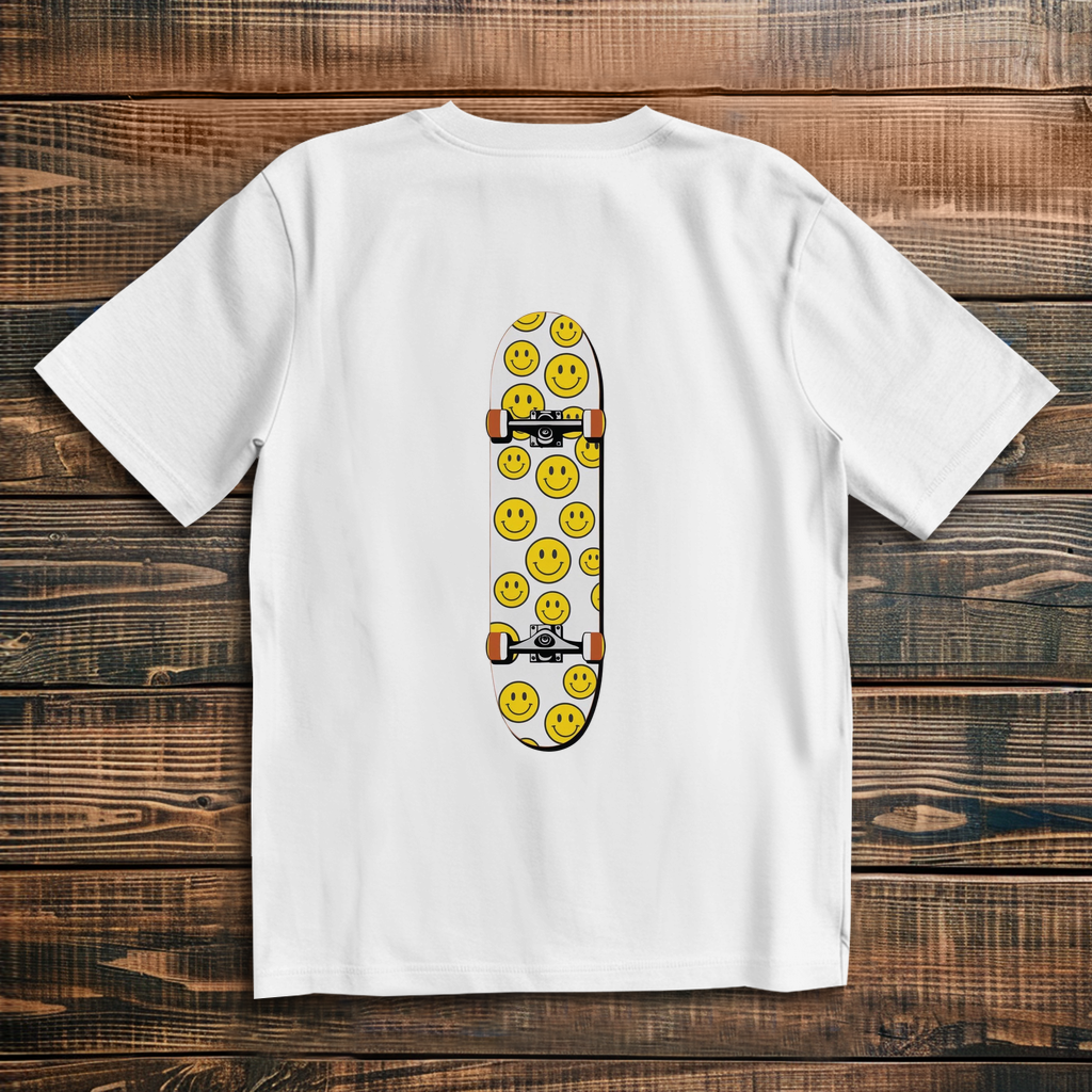 Oversized T-Shirt Skateboard Smiley