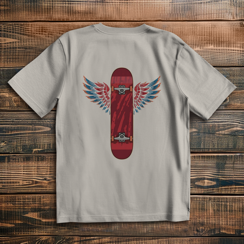 Oversized T-Shirt Skateboard Wings