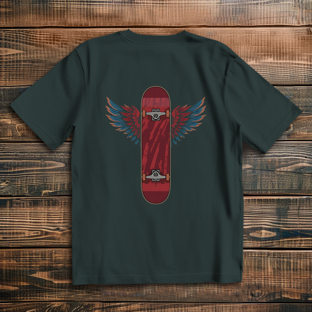Oversized T-Shirt Skateboard Wings