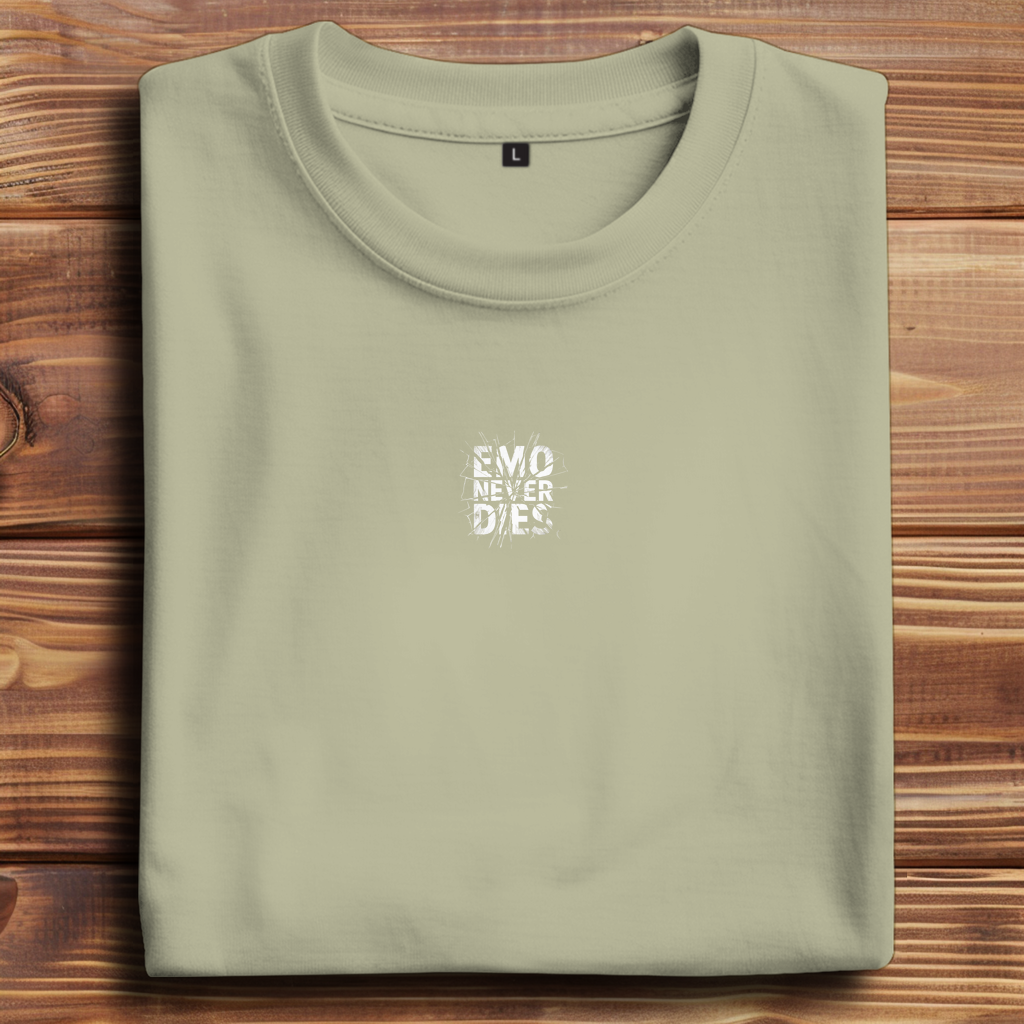 Oversize T-Shirt Emo Never Dies 7 white