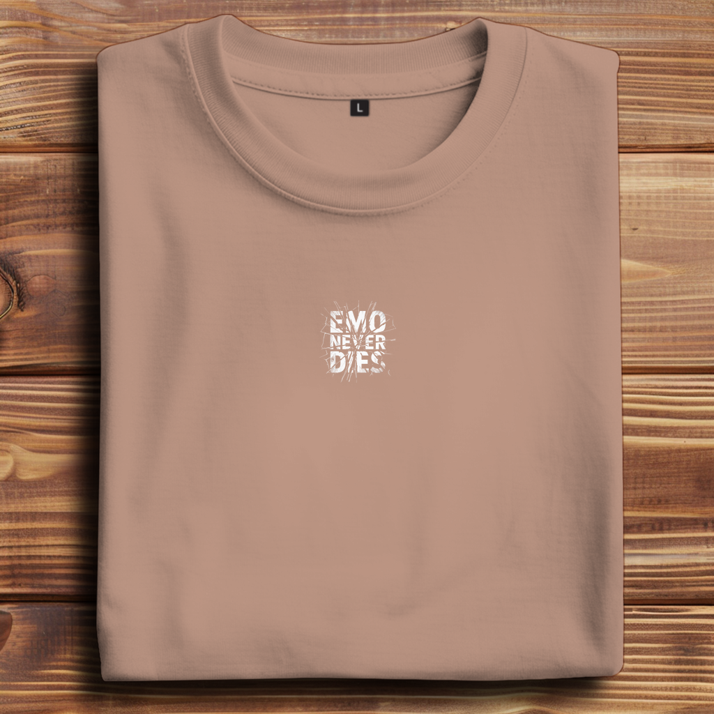 Oversize T-Shirt Emo Never Dies 7 white