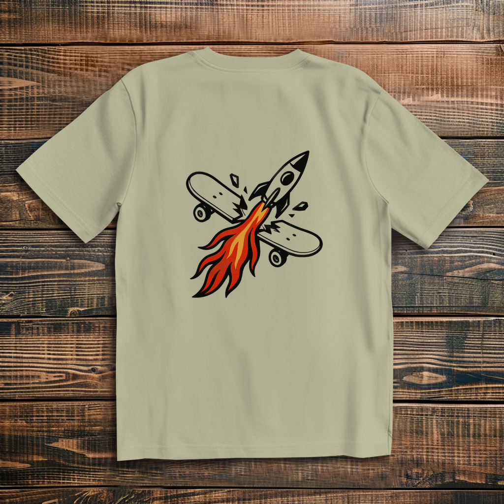 Oversized T-Shirt Skateboard Rocket