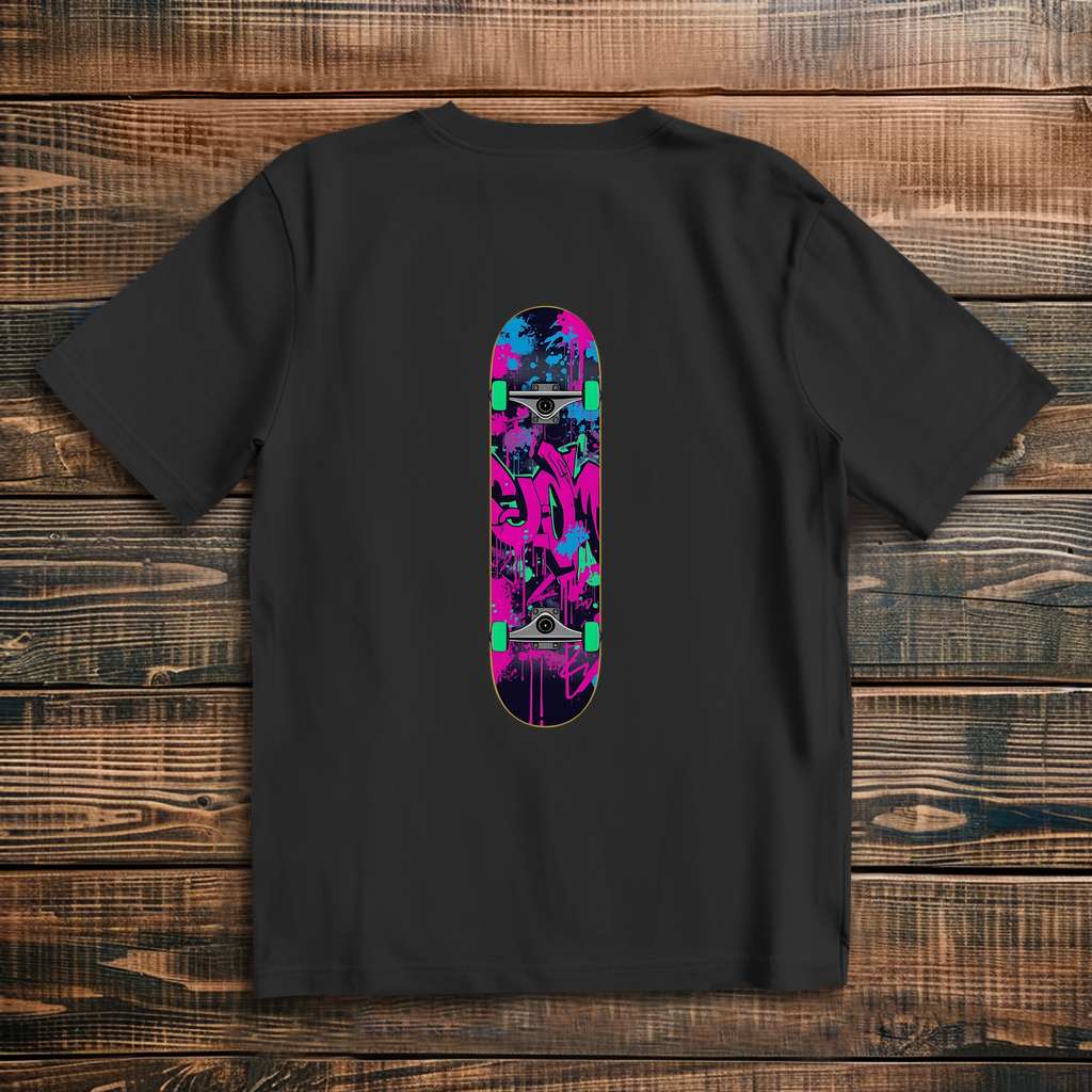 Oversize T-Shirt Skateboard Neon Graffiti 3