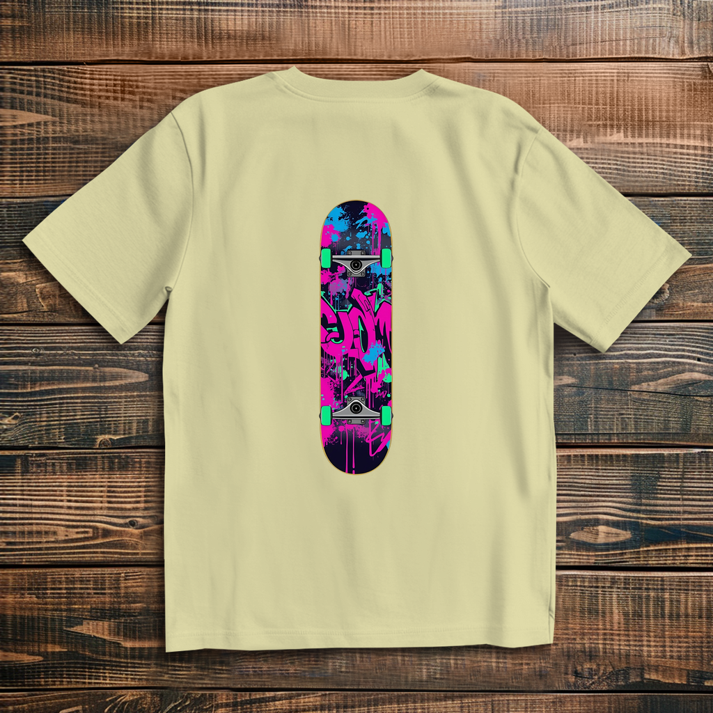 Oversize T-Shirt Skateboard Neon Graffiti 3