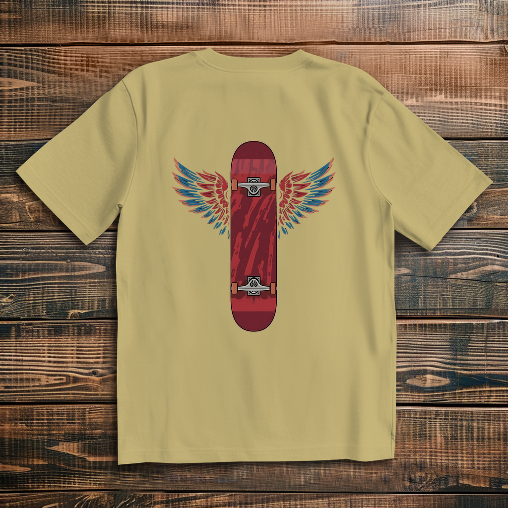 Oversized T-Shirt Skateboard Wings