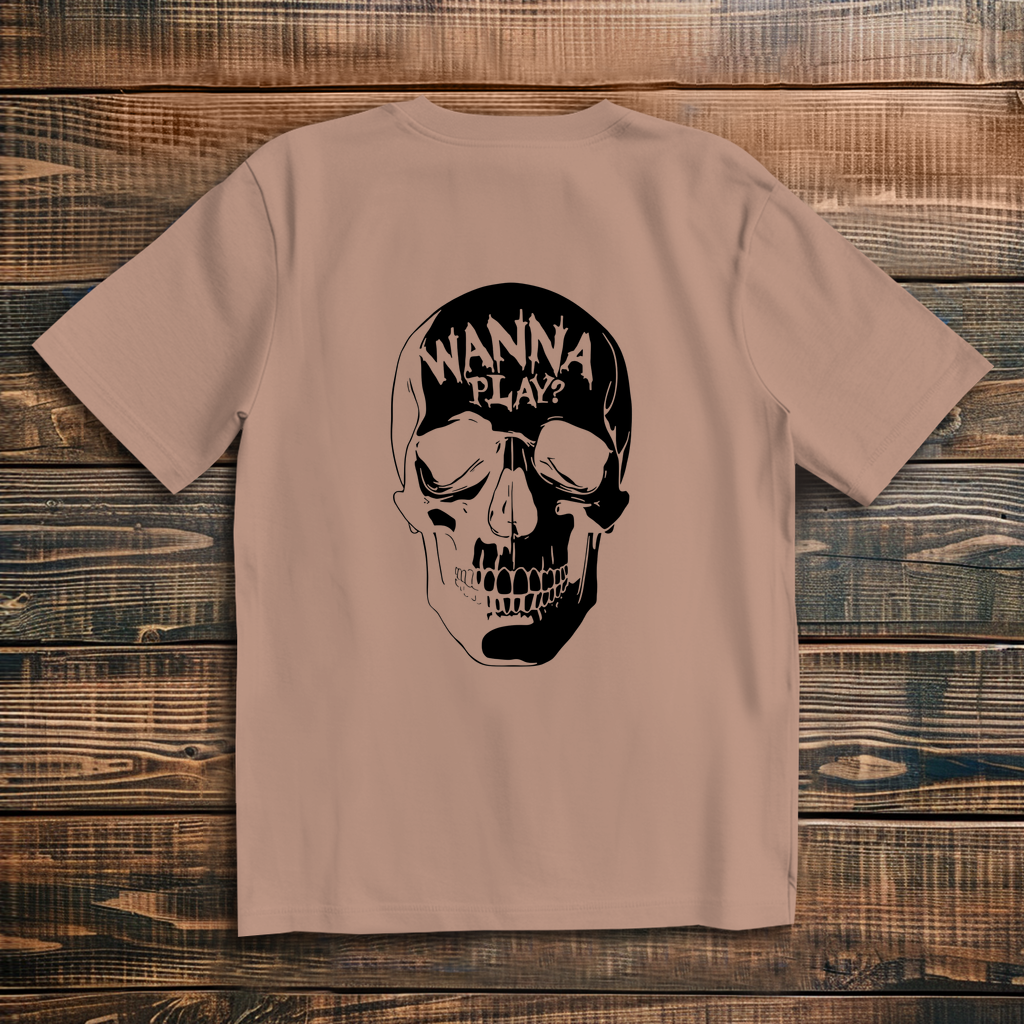 Oversized T-Shirt Skull Wanna Play black