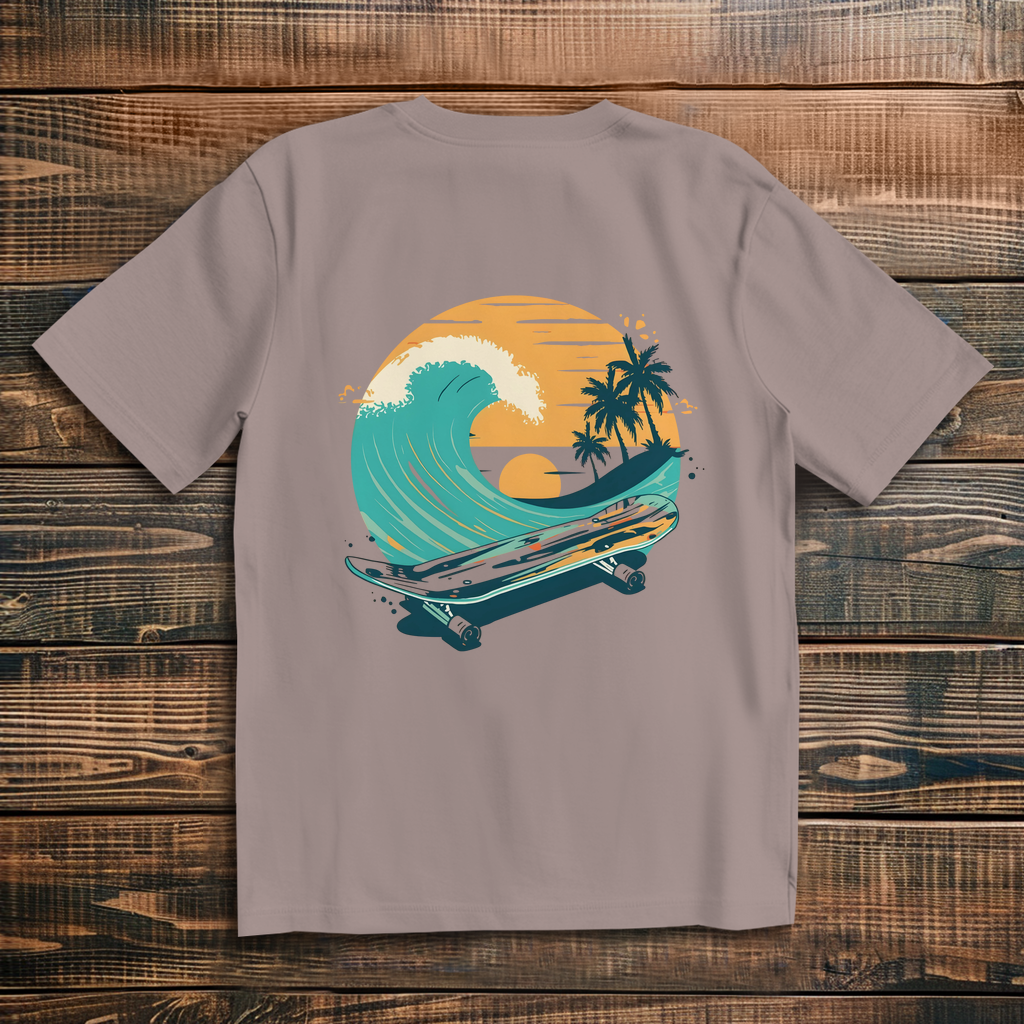 Oversized T-Shirt Skateboard Beach