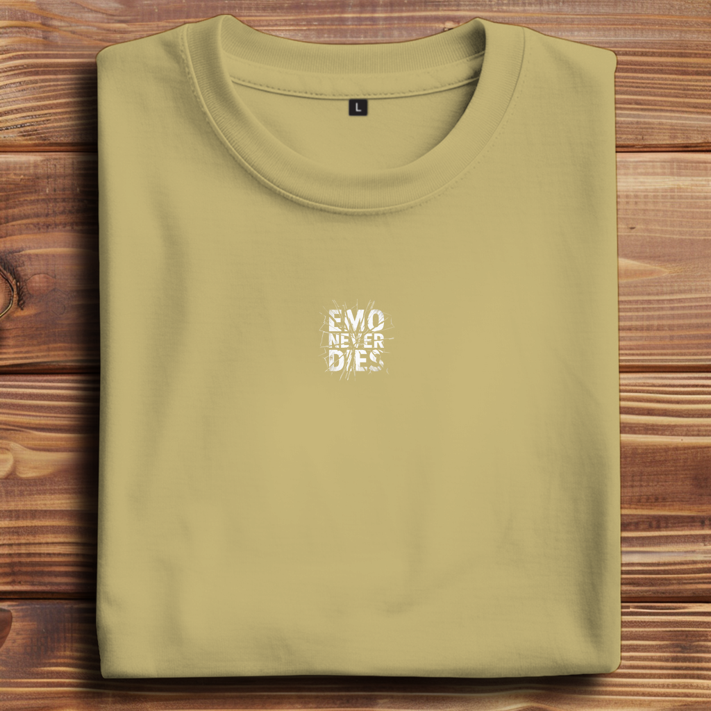 Oversize T-Shirt Emo Never Dies 7 white