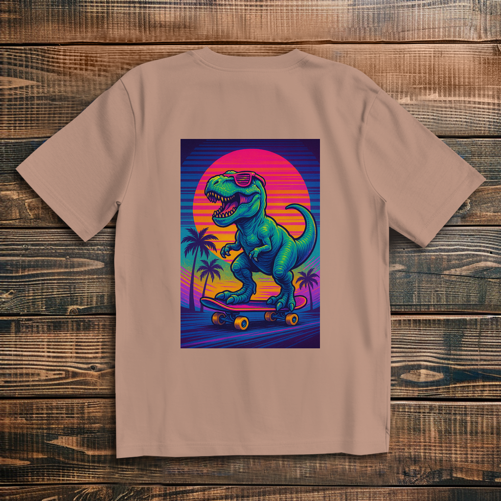 Oversize T-Shirt Skateboard T-Rex 80s