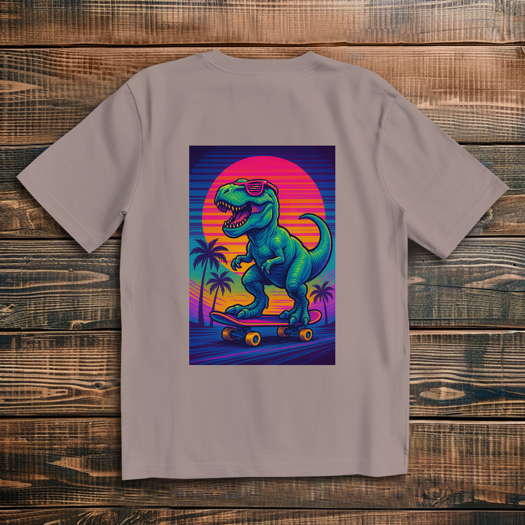 Oversize T-Shirt Skateboard T-Rex 80s