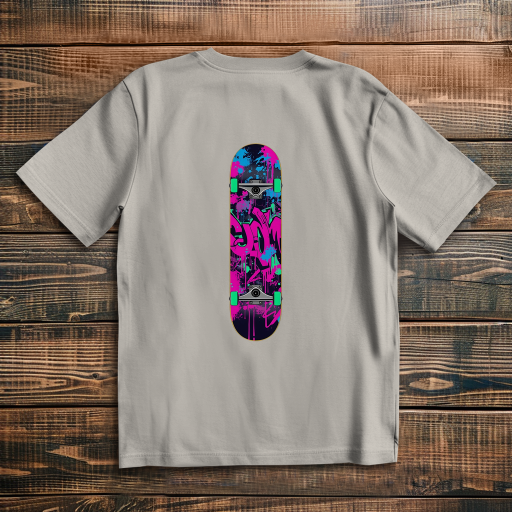 Oversize T-Shirt Skateboard Neon Graffiti 3