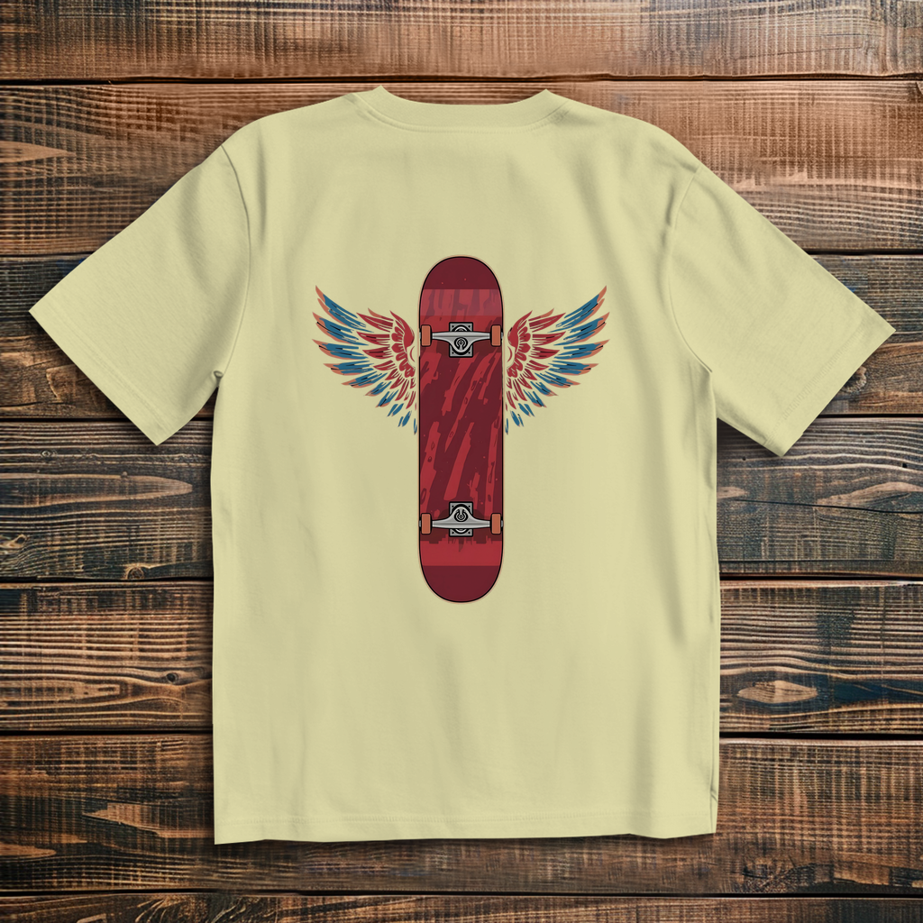 Oversized T-Shirt Skateboard Wings