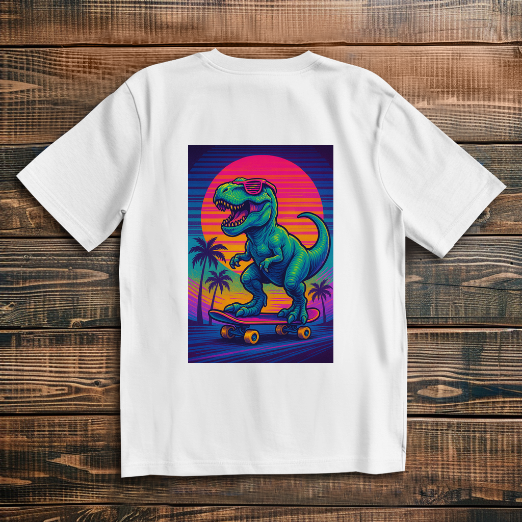 Oversize T-Shirt Skateboard T-Rex 80s