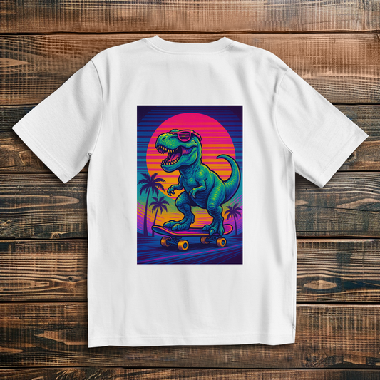 Oversize T-Shirt Skateboard T-Rex 80s
