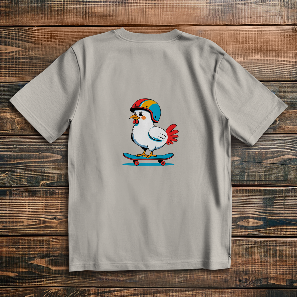 Oversized T-Shirt Skateboard Chicken