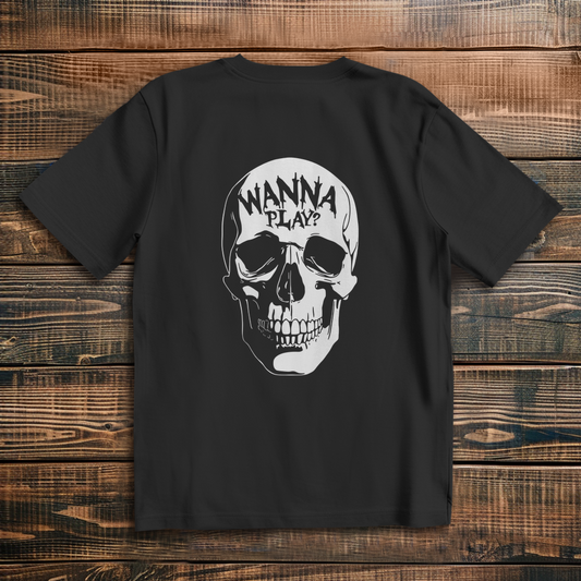 Oversize T-Shirt Skull Wanna Play white