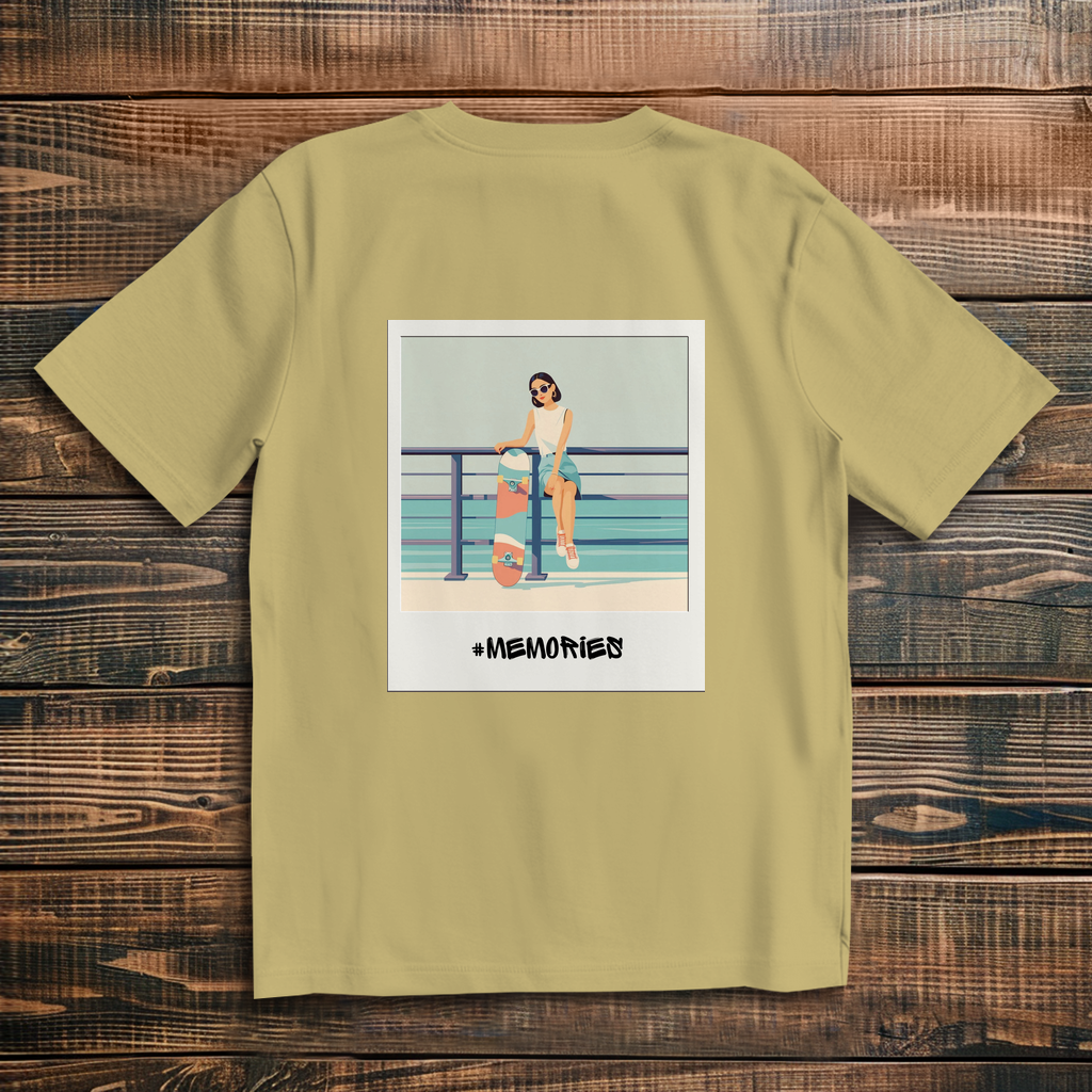 Oversize T-Shirt Skateboard Woman Beach Polaroid