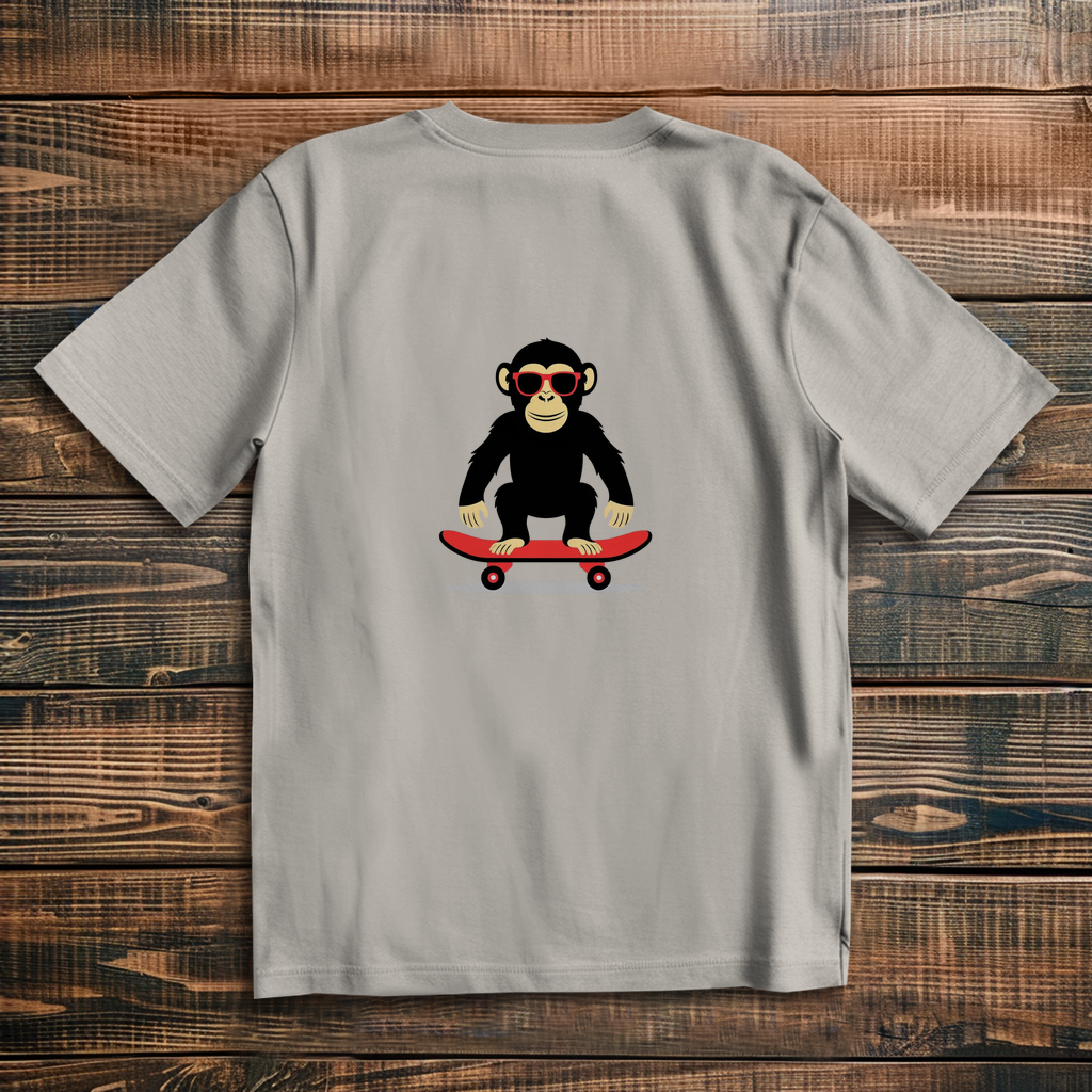 Oversized T-Shirt Skateboard Monkey