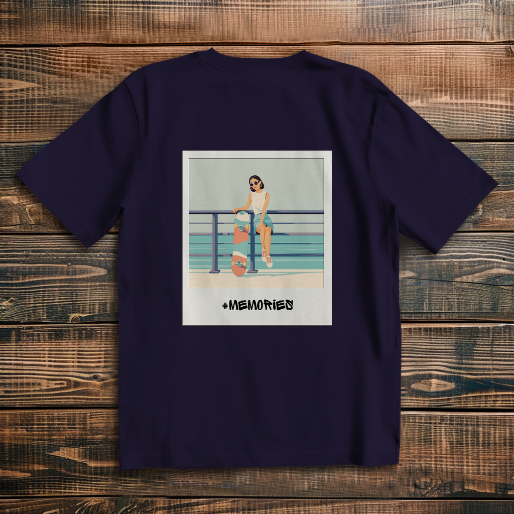Oversize T-Shirt Skateboard Woman Beach Polaroid